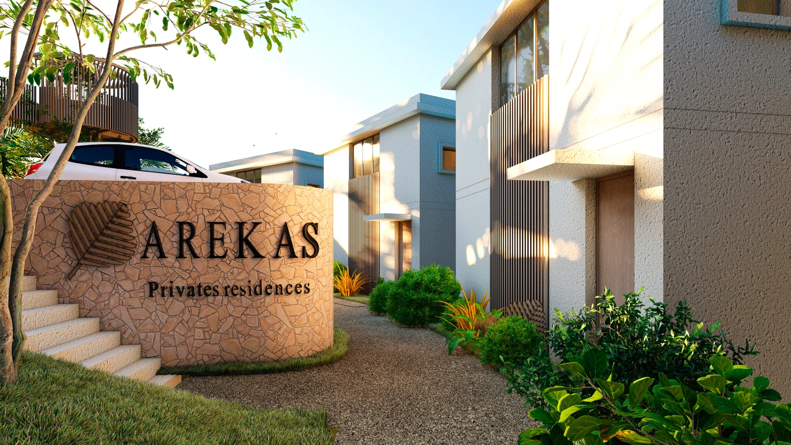 Entrada a las residencias AREKAS